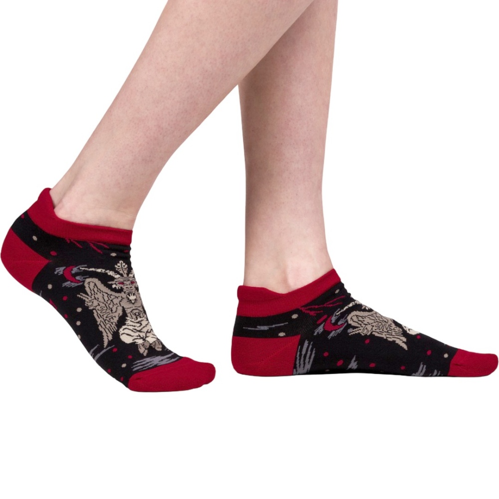 Footclothes - Evil Baphomet Enkelsokken - Zwart/Rood